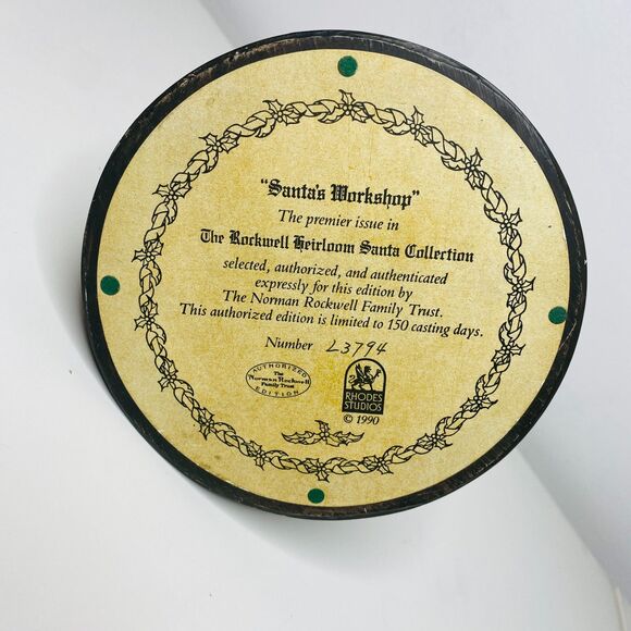 Rockwell Heirloom Santas Collection Workshop Rhodes Studios Retired 1990 5.5" - Picture 8 of 8